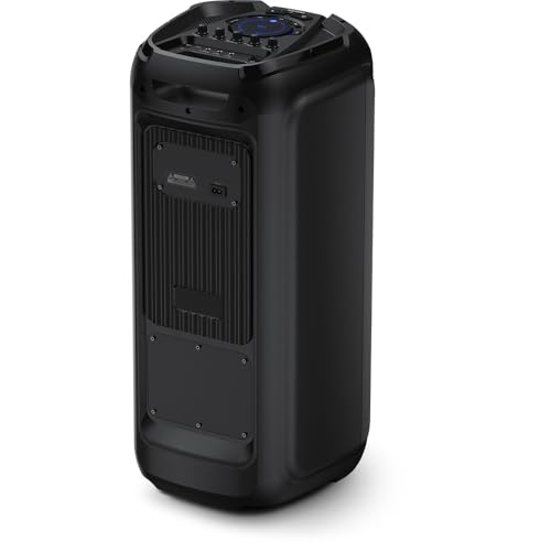 Image of Philips Bluetooth Party Speaker, 120W Powerful Sound with Dynamic Bass Boost, 10 RGB Light Modes, Karaoke Mic & Guitar Inputs, FM Radio, USB /TF /AUX Playback, Portable Handle, Remote Control (Corded)