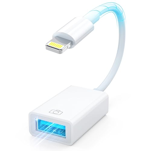 Lightning to USB Camera Adapter for iPhone/iPad, Lightning to USB 3.0 Adapter USB OTG Adapter OTG Cable Adapter Supports Connect Camera/USB Flash Drive/Card Reader/Keyboard/Mouse/MIDI Keyboard Lightning to USB Camera Adapter for iPhone/iPad, Lightning to USB 3.0 Adapter USB OTG Adapter OTG Cable Adapter Supports Connect Camera/USB Flash Drive/Card Reader/Keyboard/Mouse/MIDI Keyboard