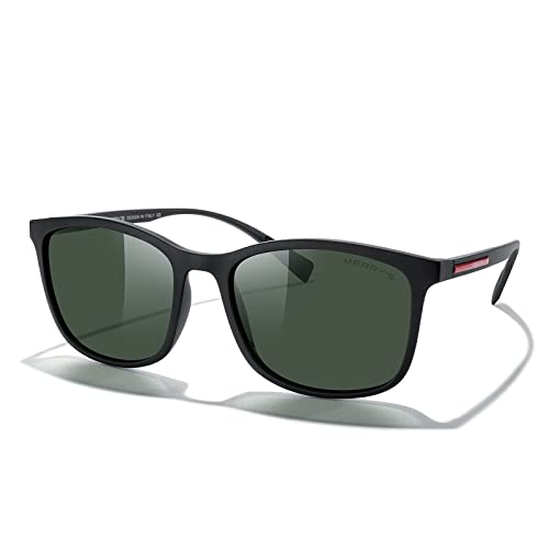 Image of MERRY'S Square Polarized Sunglasses for Men Women Ultralight Shades Driving Fishing Golf UV400 S8668