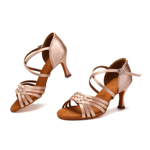 SWDZM Womens Latin Dance Shoes Suede Sole Ballroom Salsa Practice Dancing Shoes4