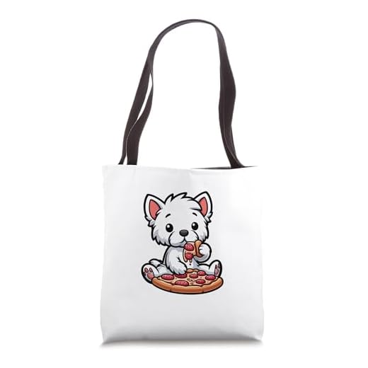 West Highland White Terrier Pizza Funny Dog Food Tote Bag