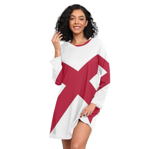 GuoChe - Pijama de algodón de manga larga con estampado casual para niñas y mujeres