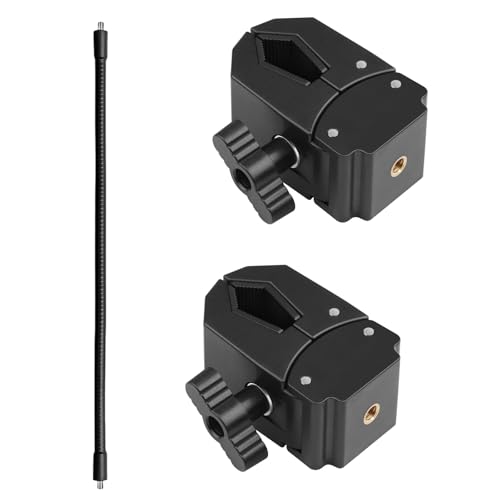 Image of Universally Heavy Duty Flexible Arm Clamp for Photography Video Equipment and Outdoor Mounting Applications Strong Hold Metal Double Clamp Flexible Arm Photography Light Stand