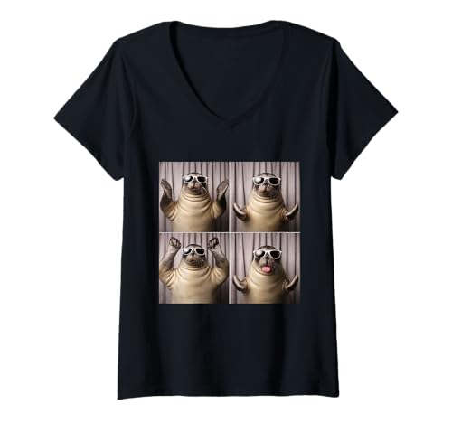 Womens Funny Sea Lion Seal Animal Ocean Gift for Seal Lovers V-Neck T-Shirt