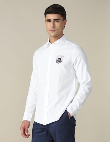 Image of U.S. Polo ASSN. Striped Regular Fit Shirt for Men - 100% Cotton, Breathable & Comfortable, Full Sleeves Casual Shirt for Men