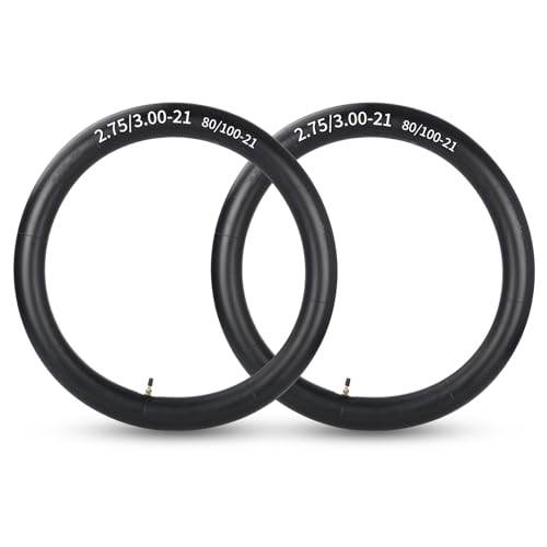 Image of GICOOL 2.75 /3.00-21 inch (80 /100-21) Motorcycle Replacement Inner Tubes, 2 Pack with TR4 Valve Stem, Fits for Dirt Bike, Pit Bike and More