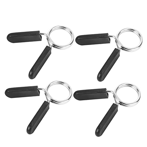 Happyyami 4Pcs Bar Spring Collars Durable Spring Clip Clamps for Weightlifting Powerlifting and Gym Use Secure Dumbbell and Barbell Accessories