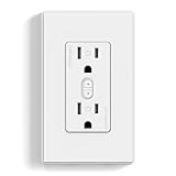 ELEGRP Smart Outlet, Smart in-Wall Outlets Works with Alexa and Google Assistant, 2.4GHz Wi-Fi Smart Receptacle, No Hub Required, UL Listed, White, 1 Pack