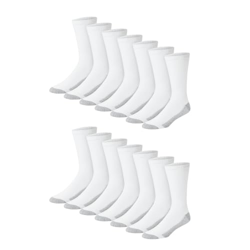 Image of Hanes Men's Double Tough Crew Socks | Moisture Wicking Socks, Multipack