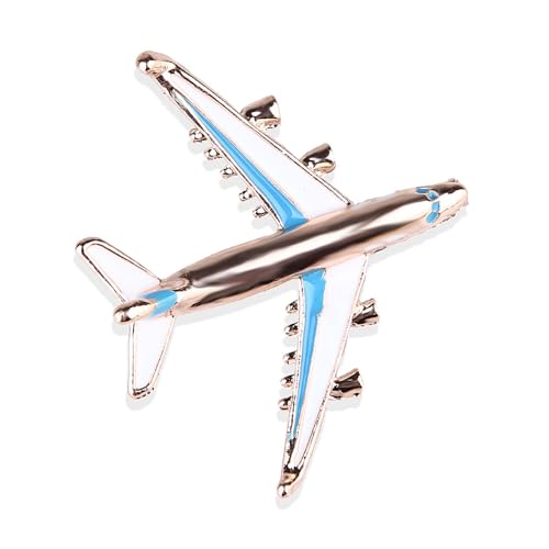 Image of Flying Airplane Enamel Brooch Pin for Women Girls Plane Aircraft Lapel Pins Sweater Dress Suit Badges Clothes Accessories Brooches Pins Fashion Jewelry Gifts for Flight Crew Aviator Lover