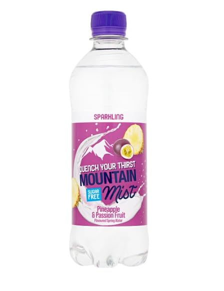 ( 12 Pack ) Mountain Mist Sparkling Sugar Free Pineapple and Passion Fruit Flavour Spring Water 500ml