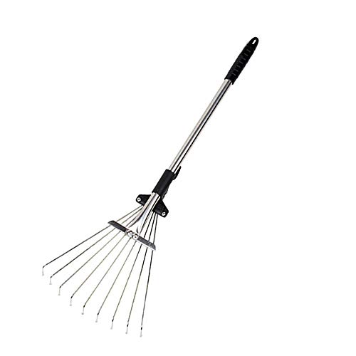 Duan Garden Rake, Lawn Rake, Weed Rake, Adjustable Size Mutifunctions Garden Broom for Garden Lawn Cleaning Weeding