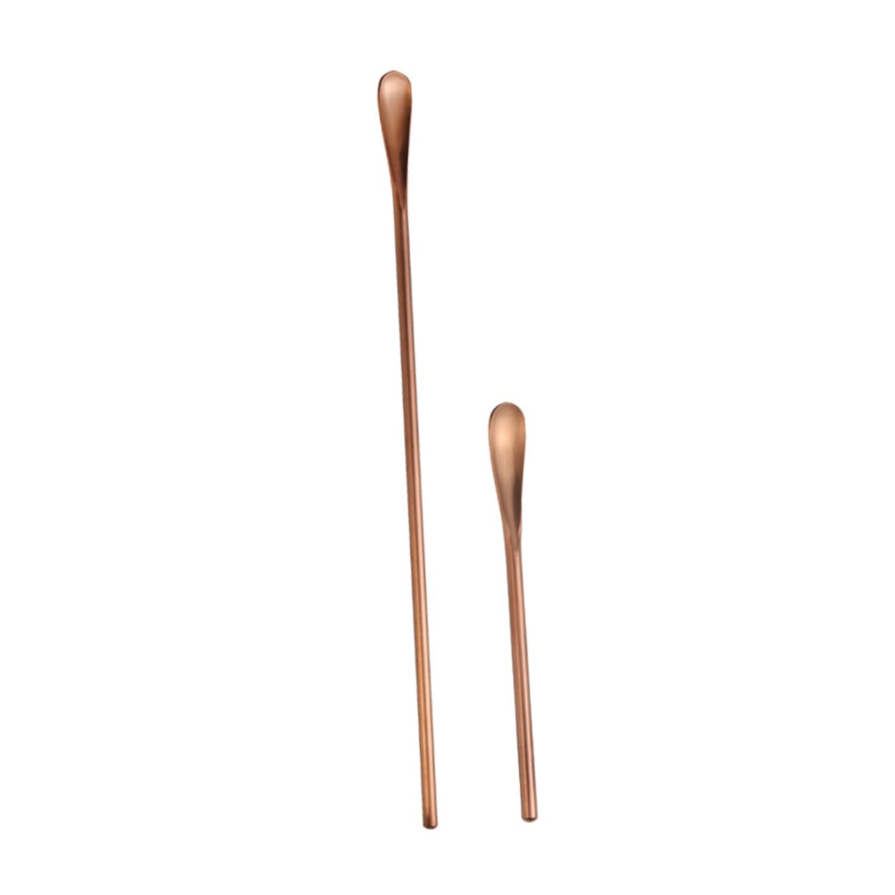 CONGARTENO 2pcs Stainless Steel Spoons Coffee Stirring Spoon Stirring Bar Spoon Coffee Mixer Wand Mixing Spoon Coffee Mixer Stick Coffee Spoon Espresso Spoons Stirring Spoons Golden re-usable