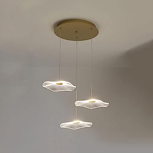 Luminaires suspendus LED dorés pour salle à manger moderne