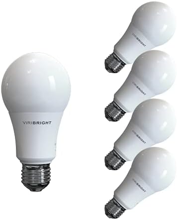 Viribright 100 Watt Equivalent (13W), LED Light Bulbs, Warm White 2700K, A19 100w Bulb, A19 Base Light Bulb, 4 Pack