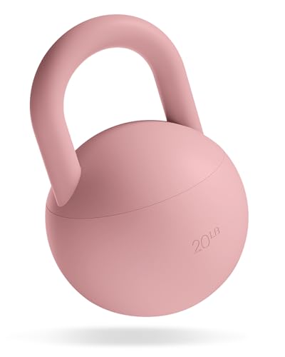 Bala 20lb Kettleball Soft Kettlebell for Women - Kettlebells Strength & Core Training Equipment for Home Gym Workouts - Anti-Slip Grip Exercise Weights with Cushioned Impact-Resistant Base - Blush