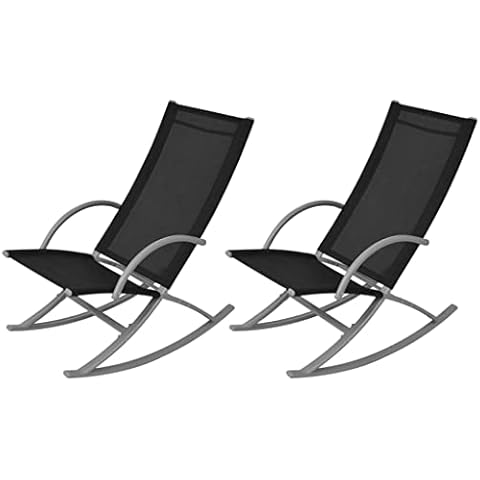 vidaXL Black Outdoor Rocking Chair Set Cover