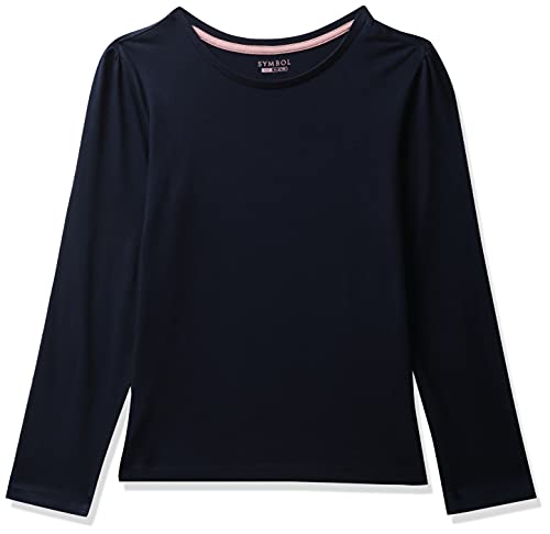 Image of Amazon Brand - Symbol Girl's Regular T-Shirt (PAG 507 Navy & Mustard 1 5-6 Years)