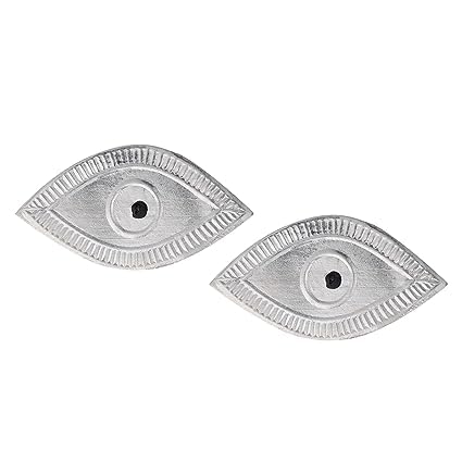 VAIBHAVI DIZAJNER 925 Pure Silver Eye/chandi ki aankh/Eye for Astrological and Lal Kitab Remedy/Eye for Donation Purpose - Pack of 2