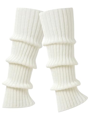 Women's Ribbed Knit Cute Leg Warmers Y2k Long Leg Socks Kawaii Winter Ankle Heap Socks