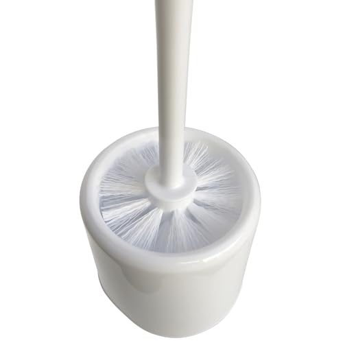Image of Sparta Toilet Bowl Brush with Caddy, 16 Inch, White (Pack of 3)