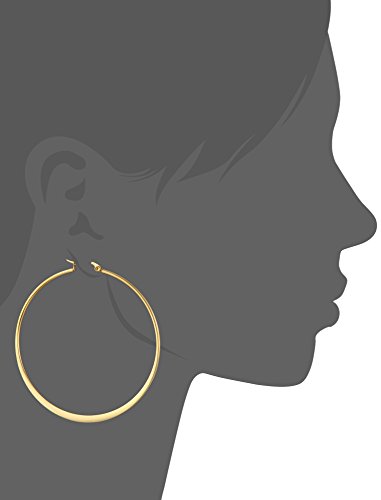 Image of Amazon Essentials Gold Plated or Stainless Steel Flattened Hoop Earrings