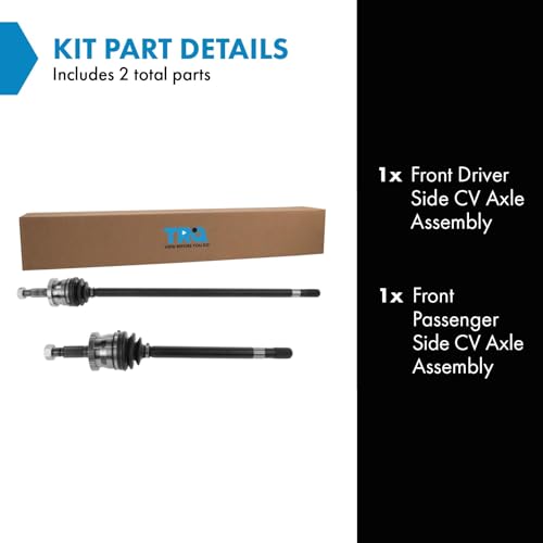 Image of TRQ Front Driver and Passenger Side CV Axle Assembly Set 2 Piece for 1999-2003 Jeep Grand Cherokee 4WD SELECT-TRAC 4WD System, 2004 Grand Cherokee AWD SELECT-TRAC 4WD System