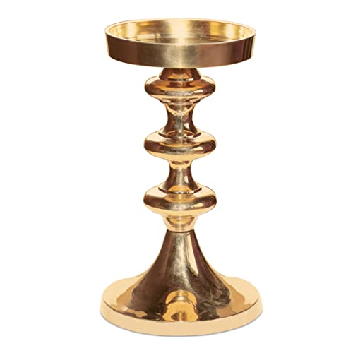 Pure Source India Brass Pillar Candle Stand | Candle Holder, 6.5 ...