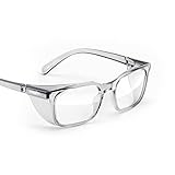 Stoggles Rectangle Z87.1 Certified Polycarbonate Low Bridge Fit Safety Glasses, Scratch & Shatter-Proof, Blue-Light & UV Blocking Lens, Top & Side Shields, Anti-Fog, Protective & Stylish Eyewear