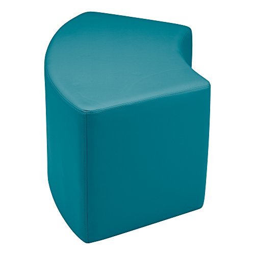 Image of Sprogs 18 inch H Structured S-Curve Stool -Flexible Modular Collaborative Soft Seating for Office, Home, Lounge and School Classrooms with Durable Frame & Set of 2 inch Casters Add-on -Teal