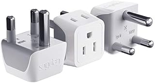 Ceptics South Africa, Namibia Travel Adapter Plug with Dual Usa Input - Type M - Ultra Compact - Safe Grounded Perfect for Cell Phones, Laptops, Camera Chargers and More 3 Pack (CT-10L)