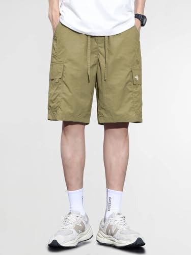 Image of TAGDO Men's Cotton Cargo Shorts with Multi Pockets | Lightweight Casual Outdoor Shorts Pant for Men | Elastic Waist Drawstring Utility Shorts for Hiking, Camping and Daily Wear (2048)