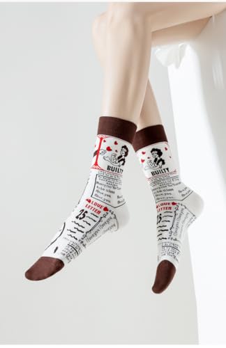 Girls' breathable mid tube socks, girls' sports socks, youthful and beautiful socks (One Size,colorful life-5 pairs)4