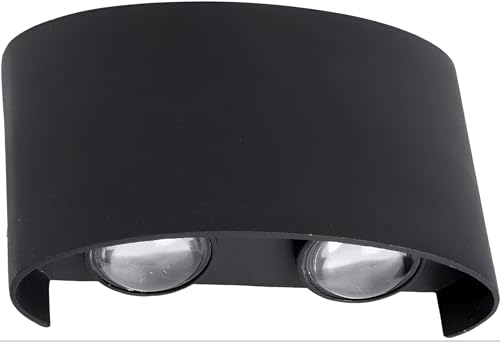 Image of Outdoor Up Down LED Wall Light | IP65 Waterproof Aluminium Body with Warm White Glow | Durable Exterior Wall Lamp for Garden Balcony Gate Garage Entrance | 2-Ray up 2 Ray Down- Pack of 1