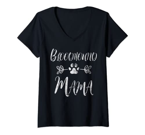 Womens bloodhound mama shirt bloodhound lover owner funny dog mom v-neck t-shirt