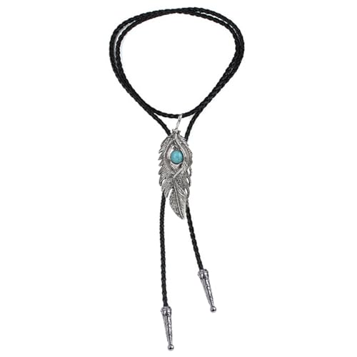 Image of Cowboy Bolo Tie for Men, Vintage Cow Skull Bolo Tie Necklace Native American Necktie for Men Women
