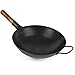 Hand Gehämmert Eiserner Wok, Vorgewürzt Pfanne Braten Mit Helfer Holzgriff, Mehr Größen Und Mehr Auswahl,40CM