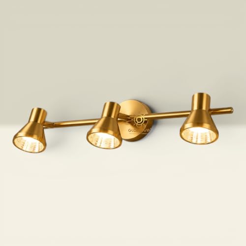 Image of Glowave Classic Metal Golden 3 LED Light with Adjustabe Head Mirror Vanity Bathroom Picture Light - Warm White (485)