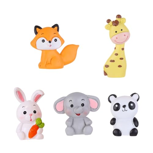 ibasenice Decoración De Adornos De Animales Tarjetas De Resina Insertables 5 Piezas para Cumpleaños y Celebraciones