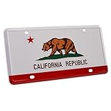 Pickwicks California State Flag License Plate – Embossed HD Aluminum – Golden State Pride – Decorative Car Tag – 6”x12” Novelty Metal Sign (California)