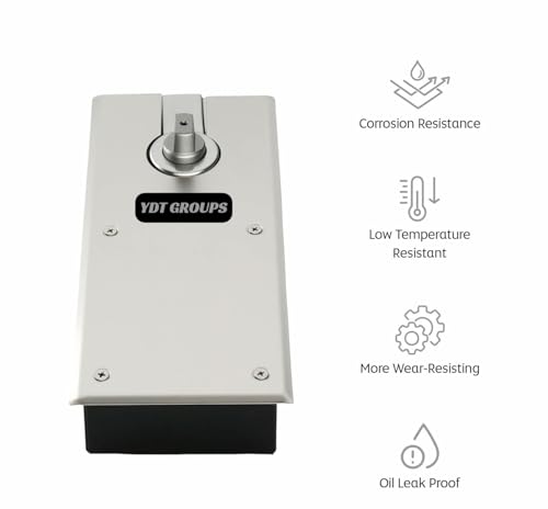 Image of YDT ECO Floor Spring Stainless Steel Extra Heavy Duty Door Spring /Commercial Door Closer for Glass, ALUMIMINUM,Wood Door -Size:- 150 Kg, MAX Door Dimension 8FEETX4FEET