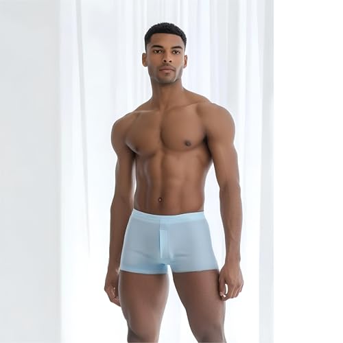 GOLD XIONG PADISHAH Men's Ice Silk brief Satin Boxer Shorts Silk Feeling Underwear with Button Fly Silky Boxers for Men4