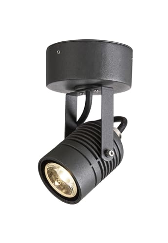 SLV Wandaufbauleuchte LED SPOT SP/Beleuchtung für Wände, Wege, Eingänge, LED Spot außen, Aufbau-Leuchte Outdoor, Gartenlampe / IP55 3000K 6.0W 400lm anthrazit, 1004649