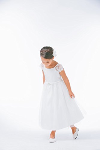 Sweet Kids Lace Sleeve with Tulle Vintage Flower Girl Dress3
