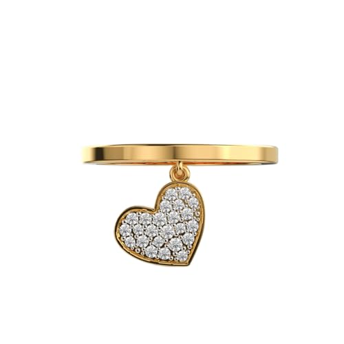Bague en argent 925 cœur moissanite : bijou de luxe fait main plaqué or pour femme LKJR_0049