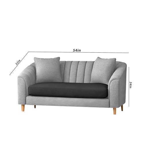 Image of Doraldo 3 + 2 Seater Sofa Set for Living Room (Black Grey) Premium Fabric Sofa