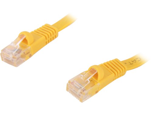 Cable Ethernet plano UTP Cat 5e 1 pie amarillo miniatura 1