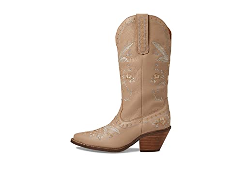 Image of Dingo Womens Full Bloom Floral Round Toe Casual Boots Knee High Mid Heel 2-3 inch
