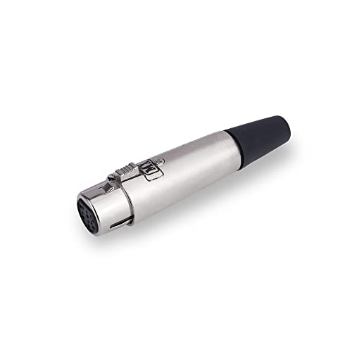 Image of MX 3 Pin XLR Microphone pin Pure Copper Nickel Plated Pins1 for High Conductivity microphone (6-pin Female XLR connector(Cannon type), Pack of 10, Female Connector)