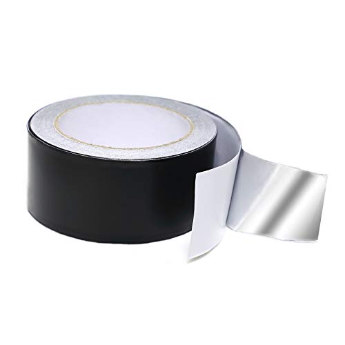 Image of MISSYOUNG Aluminum Black Foil Tape 2 Inch x 64 Feet 3.9 Mil Thick Black Adhesive Aluminum Foil Tape High Temp Heavy Duty Adhesive HVAC Sealing Hot Cold Air Duct Tape for Pipe